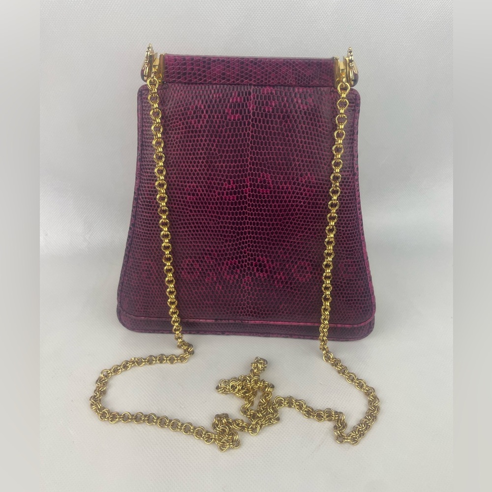 Judith Leiber leather reptile embossed Purple shoulder bag